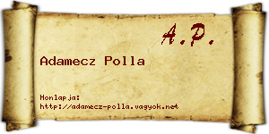Adamecz Polla névjegykártya